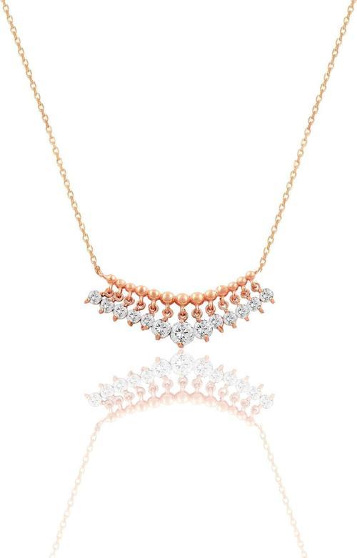 Gümüş rose zirkon taşlı shakira kolye