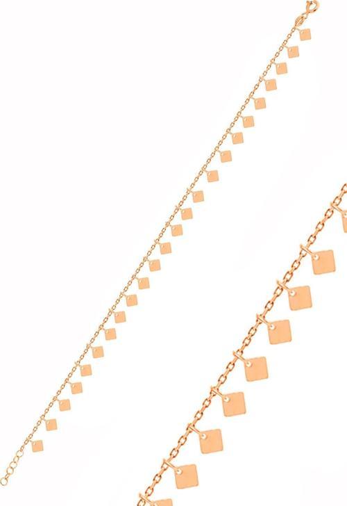 Gümüş rose  dilim pullu halhal 