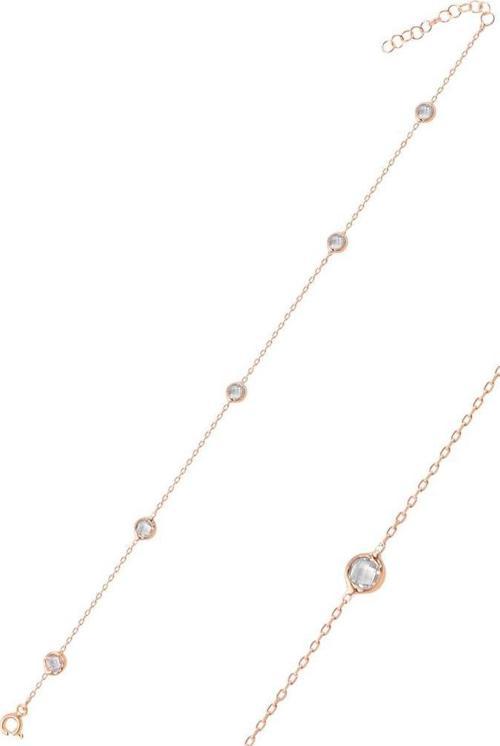 Gümüş rose sıra taşlı halhal 