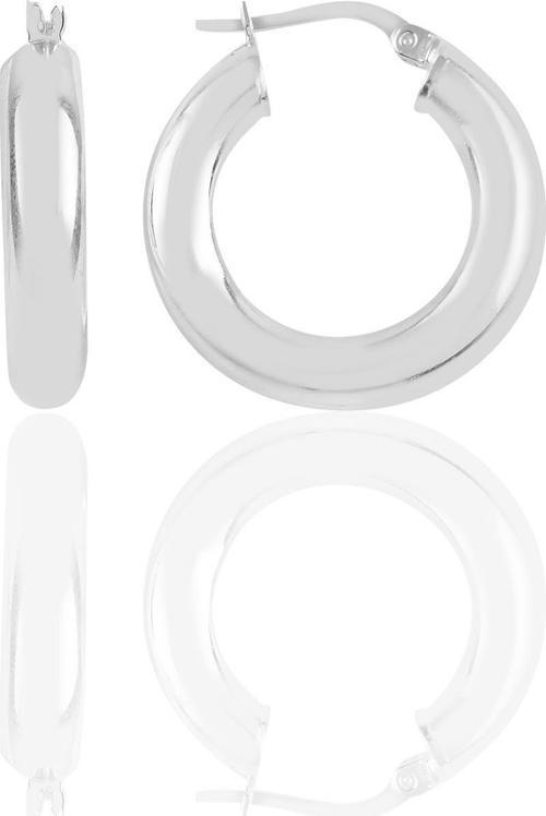 Gümüş  5 mm kalınlığında 25 mm büyüklüğünde kalın gümüş halka küpe 