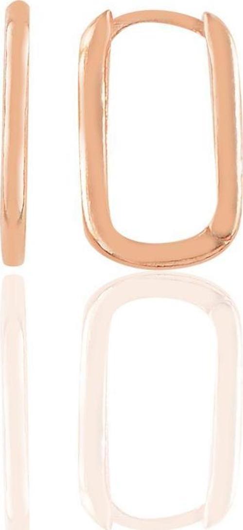 Gümüş rose  17 mm sade U modeli küpe 