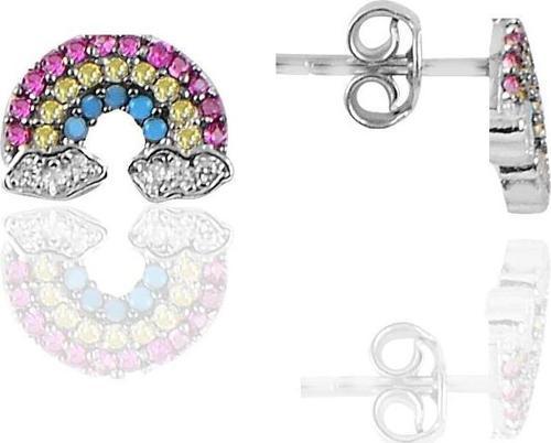 Gümüş rodyumlu gökkuşağı küpe 