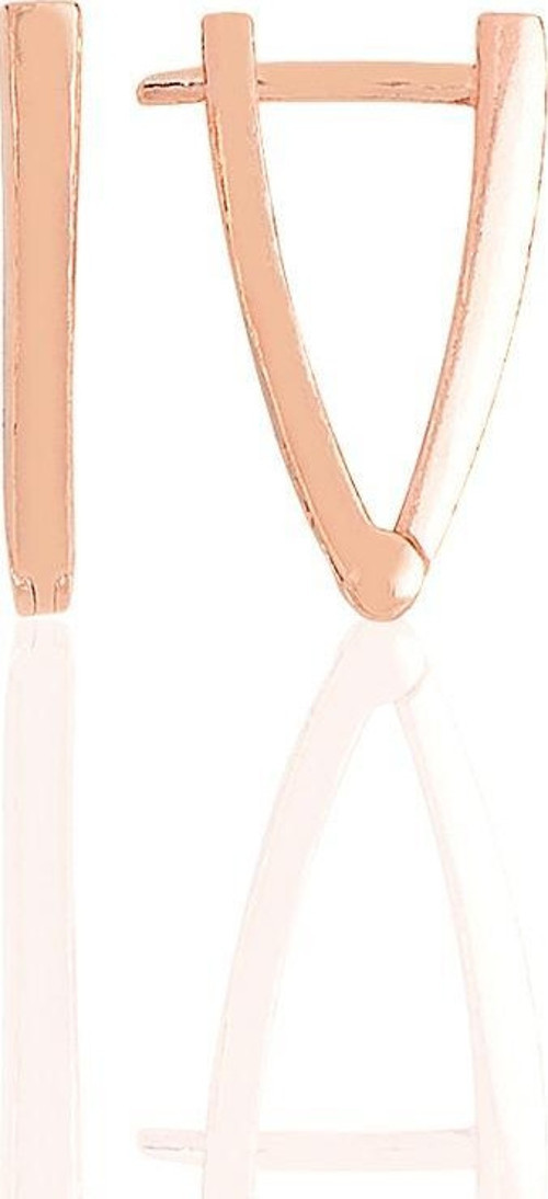 Gümüş rose 13 mm özel tasarım üçgen küpe