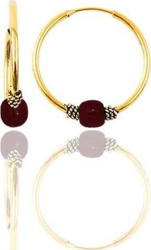 Gümüş altın yaldızlı 12 mm mini  mercan renkli  halka küpe 