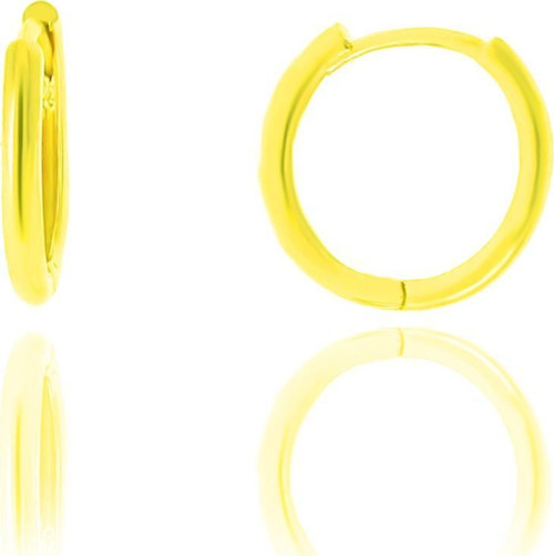 Gümüş altın yaldızlı 14 mm halka küpe