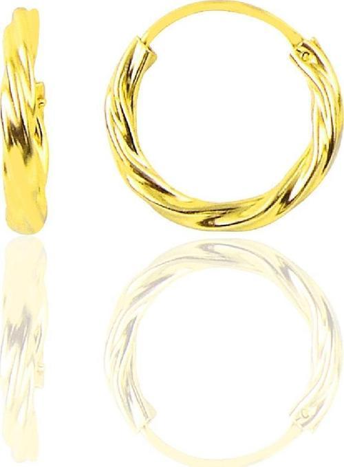 Gümüş altın yaldızlı 18 mm burgu halka küpe