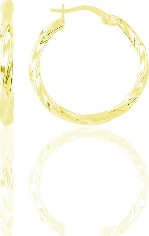 Gümüş Altın Yaldızlı 23 mm Şarnel Burgu Halka Küpe