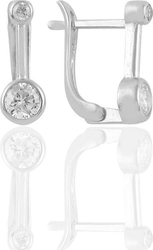 Gümüş rodyumlu zirkon taşlı j küpe