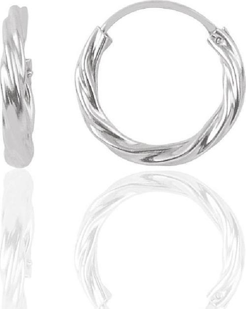 Gümüş rodyumlu 16 mm burgu halka küpe 