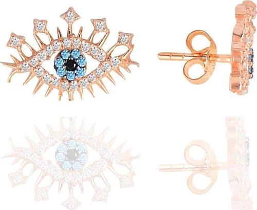 Gümüş rose zirkon taşlı  lareyn küpe 