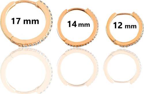 Gümüş rose zirkon taşlı  üç boydan oluşan halka küpeler 