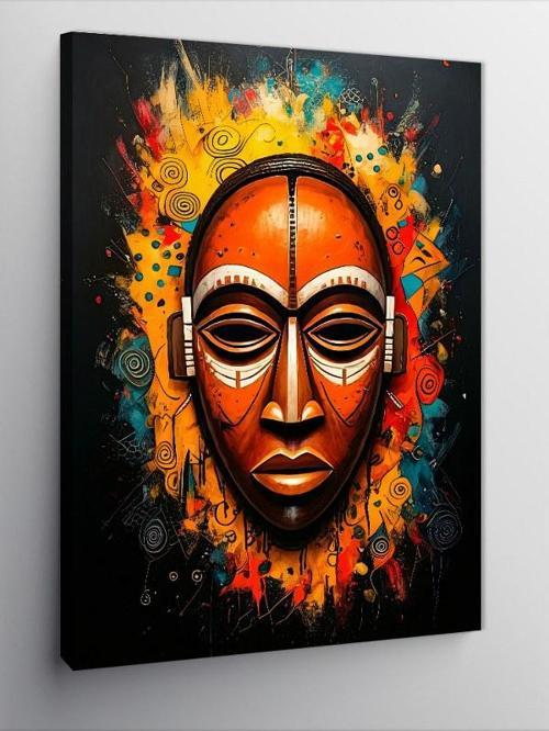 Kanvas Tablo Afrika Maskesi Deseni