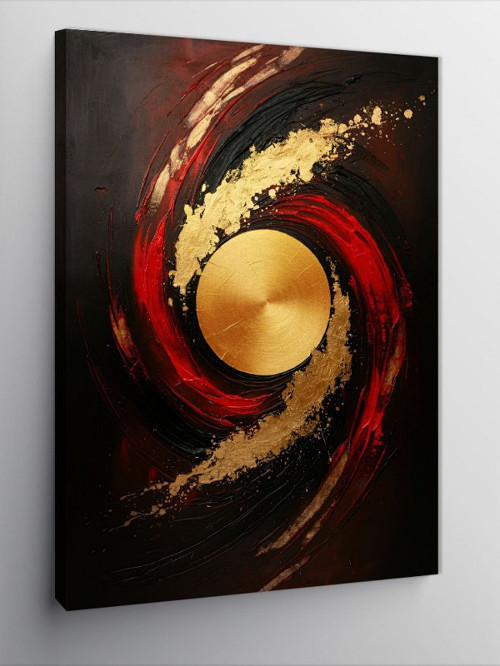 Kanvas Tablo Altın Spiral Soyut