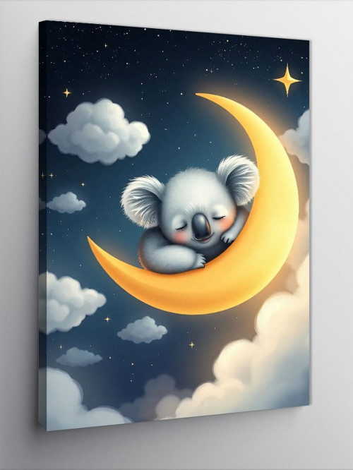 Kanvas Tablo Ay Üzerinde Koala