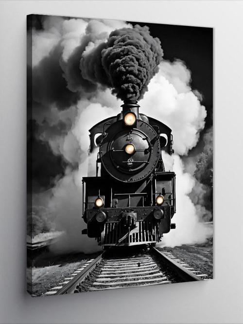 Kanvas Tablo Buharlı Tren Yolu
