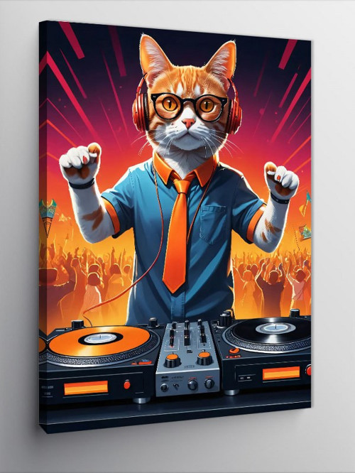 Kanvas Tablo Dj Kedi Partide
