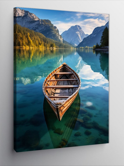 Kanvas Tablo Gölde Sessiz Sandal