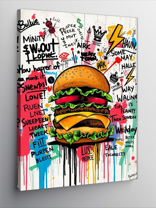 Kanvas Tablo Grafiti Ve Hamburger