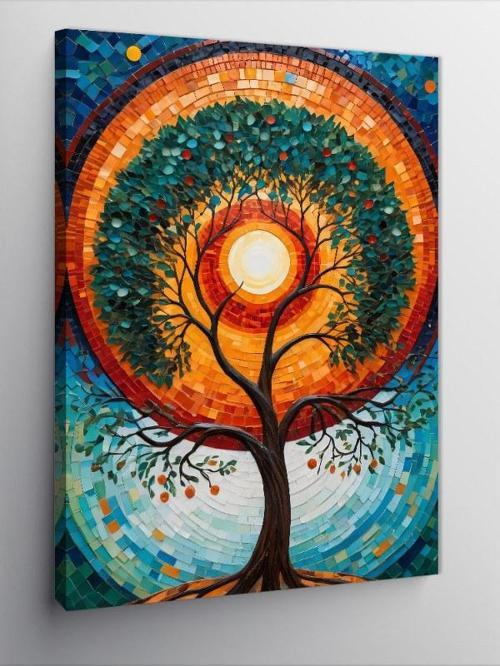 Kanvas Tablo Hayat Ağacı Deseni
