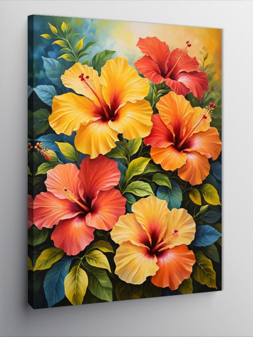 Kanvas Tablo Hibiskus Çiçekleri