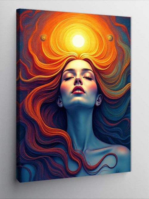Kanvas Tablo Güneş Işığı Kadın Portresi