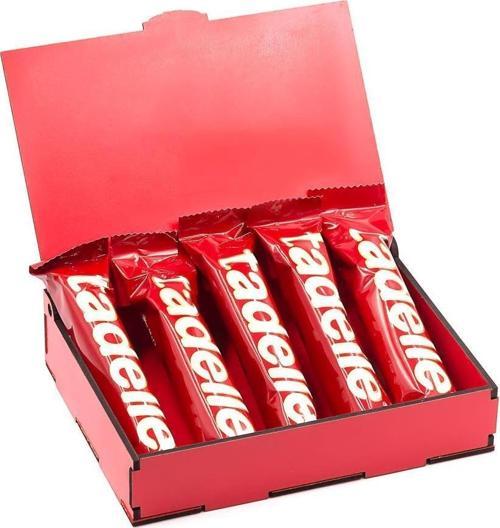 Sevdiklerinize Özel Kırmızı Ahşap Hediye Kutusunda 5 Adet Tadelle Sütlü Çikolata