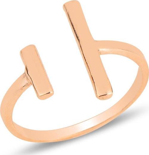 Gümüş rose modern tasarımlı üstten ayarlamalı yüzük