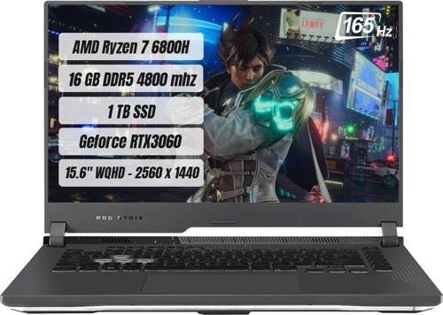 ROG Strix G513RM-HQ163 AMD Ryzen 7 6800H 16GB 1TB SSD RTX3060 Freedos 15.6" Taşınabilir Bilgisayar