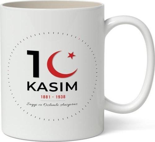 10 Kasım Mustafa Kemal Atatürk Tasarımlı Kupa Bardak Baskılı Kahve Kupa Bardak Model 2
