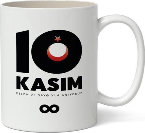 10 Kasım Mustafa Kemal Atatürk Tasarımlı Kupa Bardak Baskılı Kahve Kupa Bardak Model 3