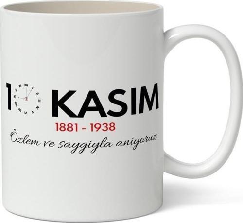 10 Kasım Mustafa Kemal Atatürk Tasarımlı Kupa Bardak Baskılı Kahve Kupa Bardak Model 8