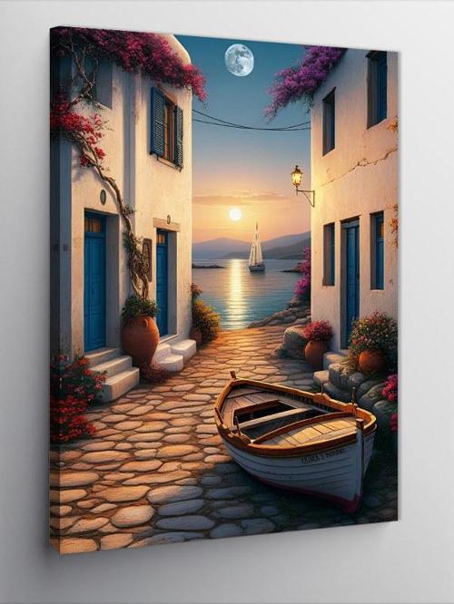 Kanvas Tablo Kıyı Sokak Akşamı