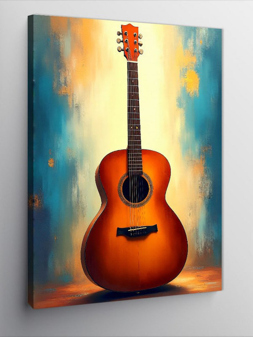 Kanvas Tablo Klasik Akustik Gitar