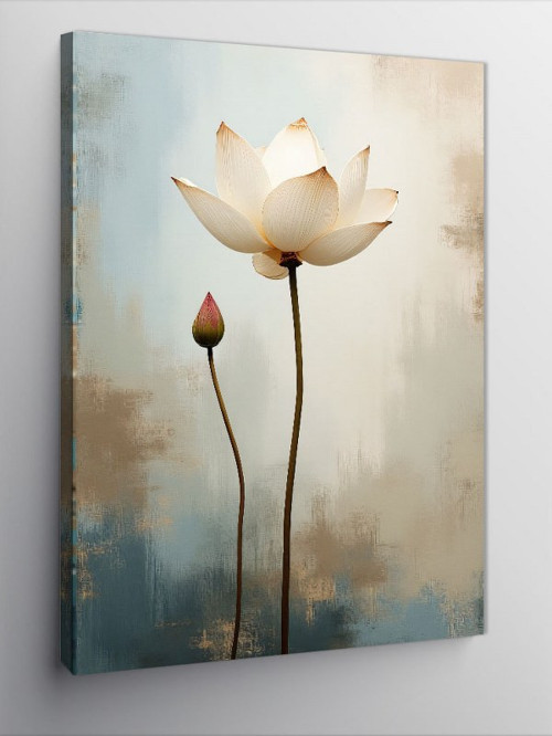Kanvas Tablo Lotus Çiçeği Minimal Sanat