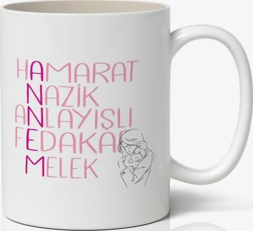 Annem Detaylı Yazılı Baskılı Kupa Bardak - Baskılı Kahve Kupa Bardak