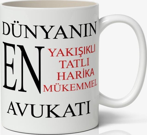 Avukatlar Günü Temalı Baskılı Kupa Bardak Baskılı Kahve Kupa Bardak