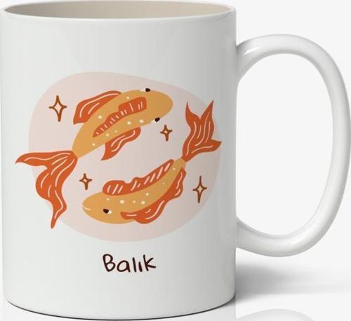 Balık Burcu Baskılı Kupa Bardak - Baskılı Kahve Kupa Bardak