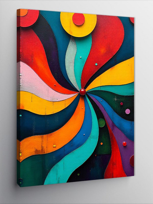 Kanvas Tablo Renkli Spiral Tasarım
