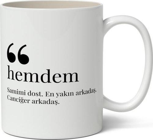 Hemdem Kelime Anlamı Baskılı Kupa Bardak Baskılı Kahve Kupa Bardak