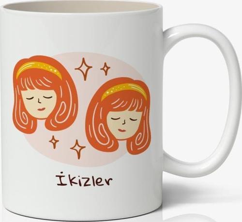 İkizler Burcu Baskılı Kupa Bardak - Baskılı Kahve Kupa Bardak