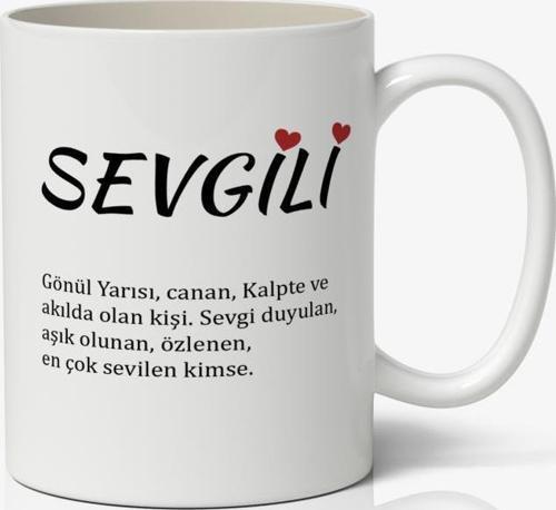 Sevgili Kelime Anlamı Sevgililer Günü Baskılı Kupa Bardak Kahve Kupa Bardak Model