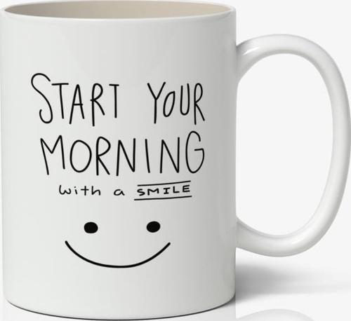 Smile (Gülümse) Tasarımlı Kupa Bardak Baskılı Kahve Kupa Bardak