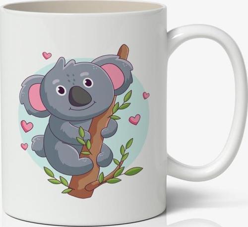 Tatlı Koala Baskılı Kupa Bardak Baskılı Kahve Kupa Bardak