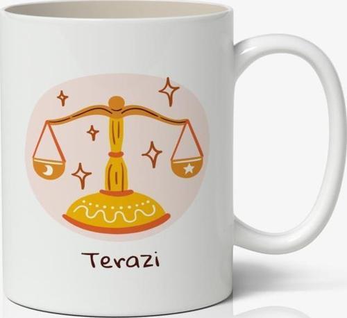 Terazi Burcu Baskılı Kupa Bardak - Baskılı Kahve Kupa Bardak