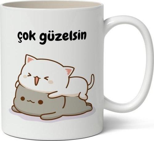 Çok Güzelsin Baskılı Kupa Bardak Baskılı Kahve Kupa Bardak