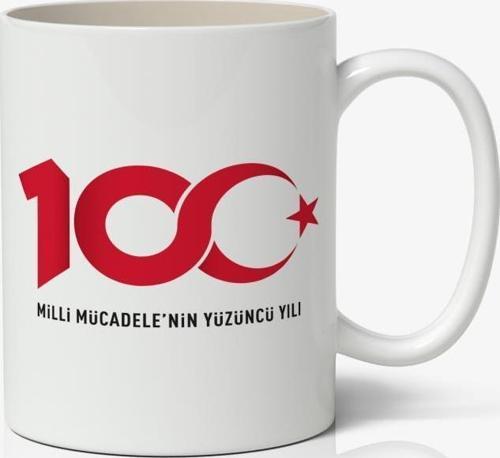 Cumhuriyetin 100. Yılı Tasarımlı Kupa Bardak Baskılı Kahve Kupa Bardak Model 6