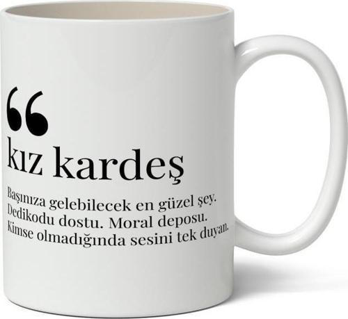Kız Kardeş Kelime Anlamı Baskılı Kupa Bardak Baskılı Kahve Kupa Bardak