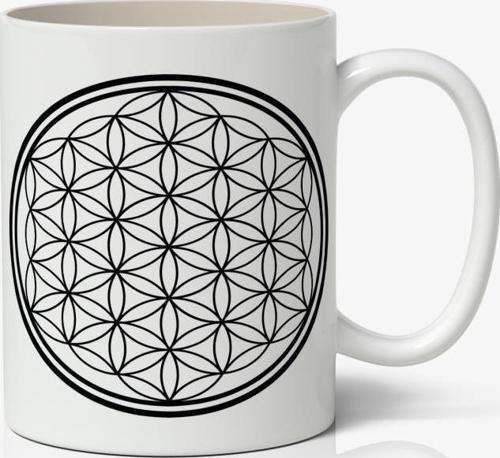 Yaşam Çiçeği Mandala Baskılı Kupa Bardak Baskılı Kahve Kupa Bardak