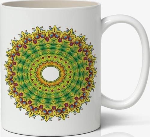 Yaşam Çiçeği Mandala Baskılı Kupa Bardak Baskılı Kahve Kupa Bardak-2