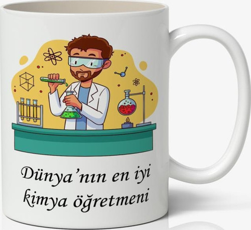 Dünyanın En İyi Kimya Öğretmeni - Öğretmenler Günü Temalı Baskılı Kupa Bardak Baskılı Kahve Kupa Bardak